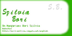 szilvia bori business card